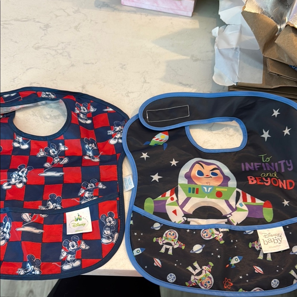 Disney Baby Bib Set - Mickey Mouse & Buzz Lightyear